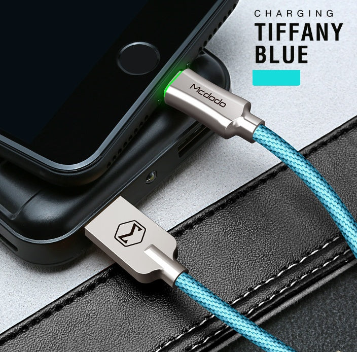 MCDODO Aluminum Alloy Braided Lightning Cable Fast Charge