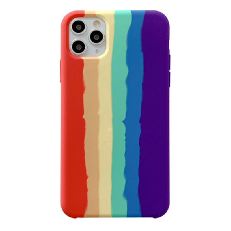 Apple Iphone Rainbow Liquid Silicone Phone Case Back Cover