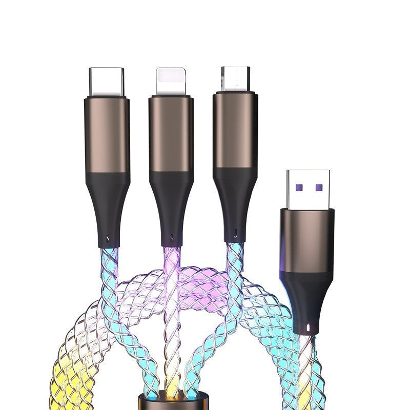 RGB Three In One Luminous Fast Charging Cable 66W USB C
