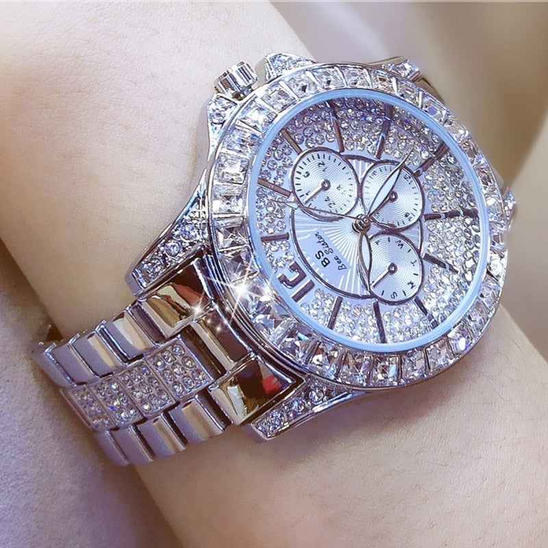 Square Rhinestone Watch For Women Sparkling Dial Hardlex