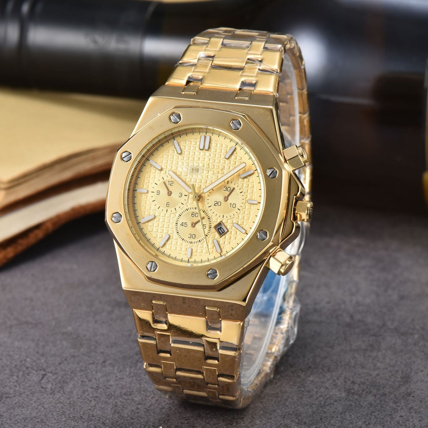Men’s Stainless Steel Quartz Watch Analog Calendar Dress Casual Styles