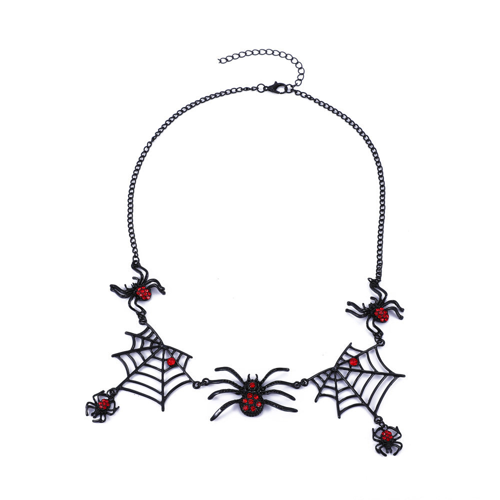 Halloween Spider Web Necklace Fashion Clavicle Pendant Jewelry Personality Gift