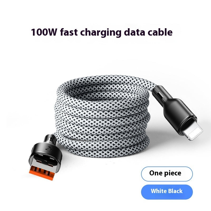 Magnetic Data Cable 1 To 2m Black For Lightning Type C