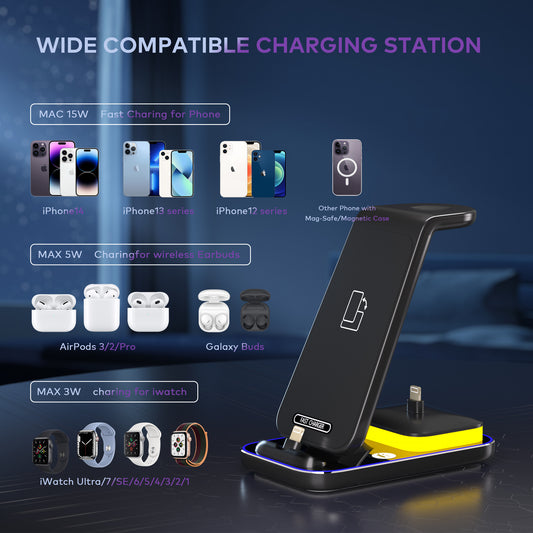 15W Vertical Wireless Charger For Mobile Phone Watch