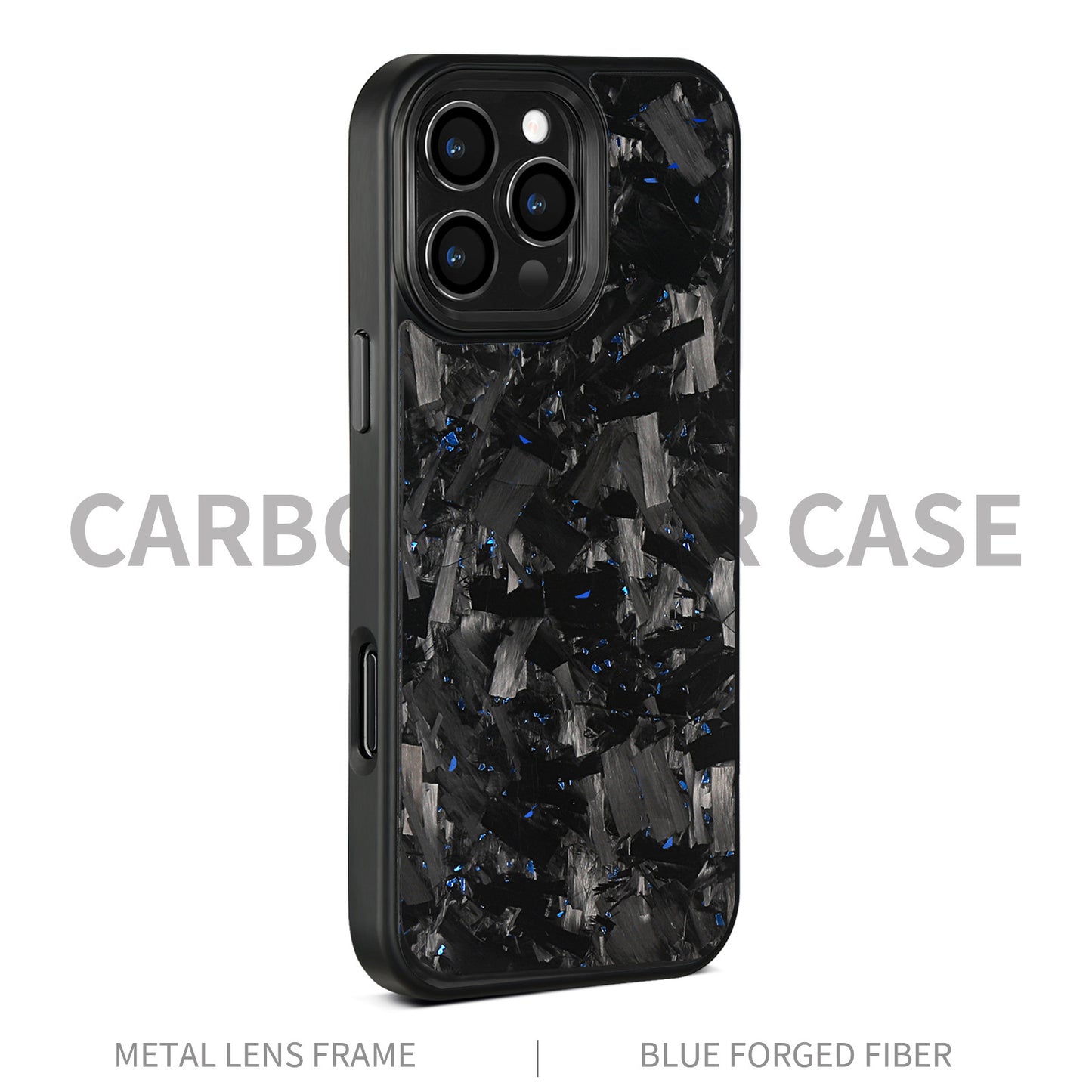 Carbon Fiber Metal Frame Phone Case Forged Pattern Shield