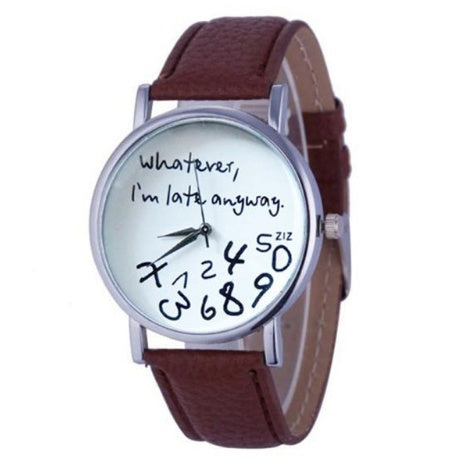 Elegant Womens Quartz Watch With PU Strap Round Dial