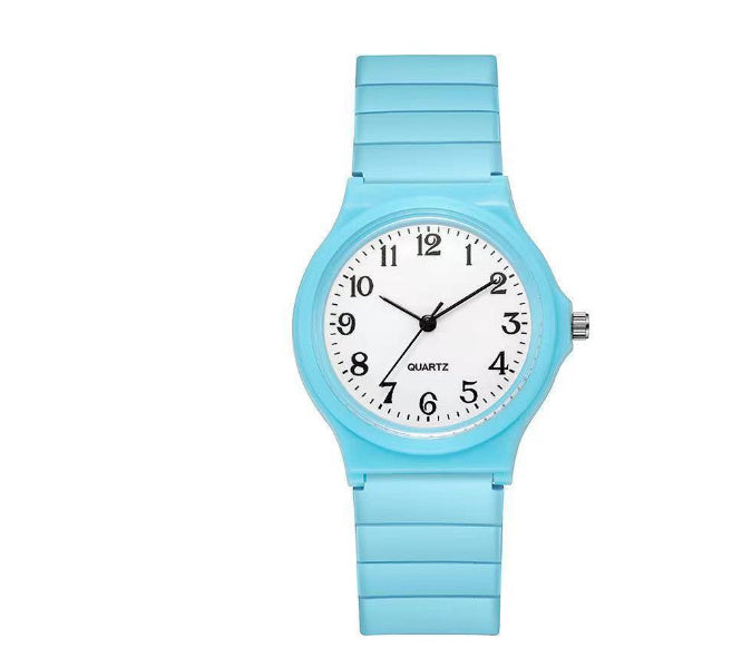 Waterproof Silent Exam Quartz Watch – Minimal Noise, Casual Colors for Students