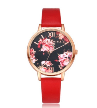 Rose Gold Leather Strap Women Watch Quartz Love Heart Dial
