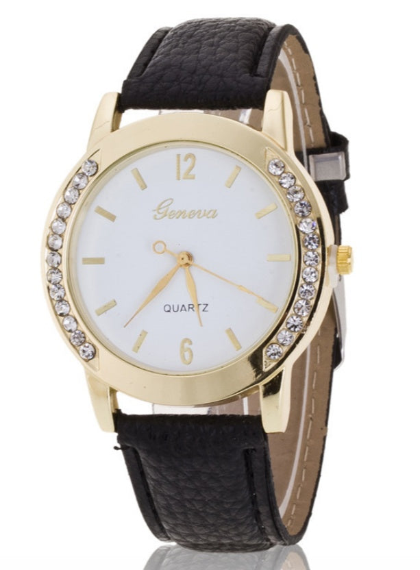 Bilateral Diamond Ladies Belt Watch Geneva Womens Casual