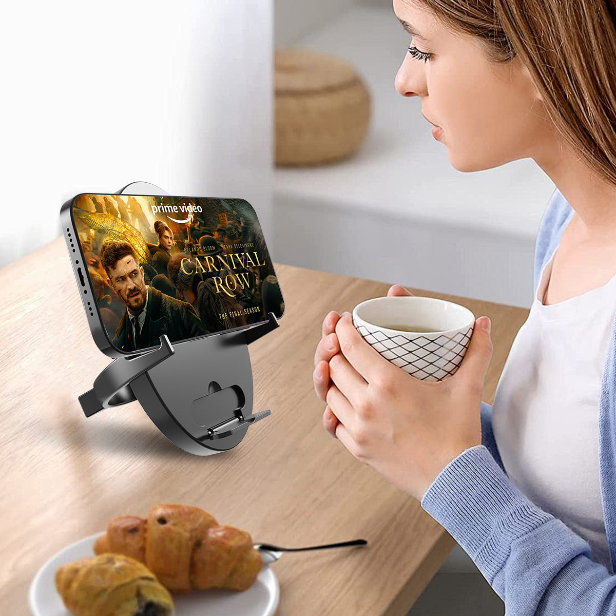 15W Fast Wireless Charging Stand Folding Phone Holder for iPhone Samsung