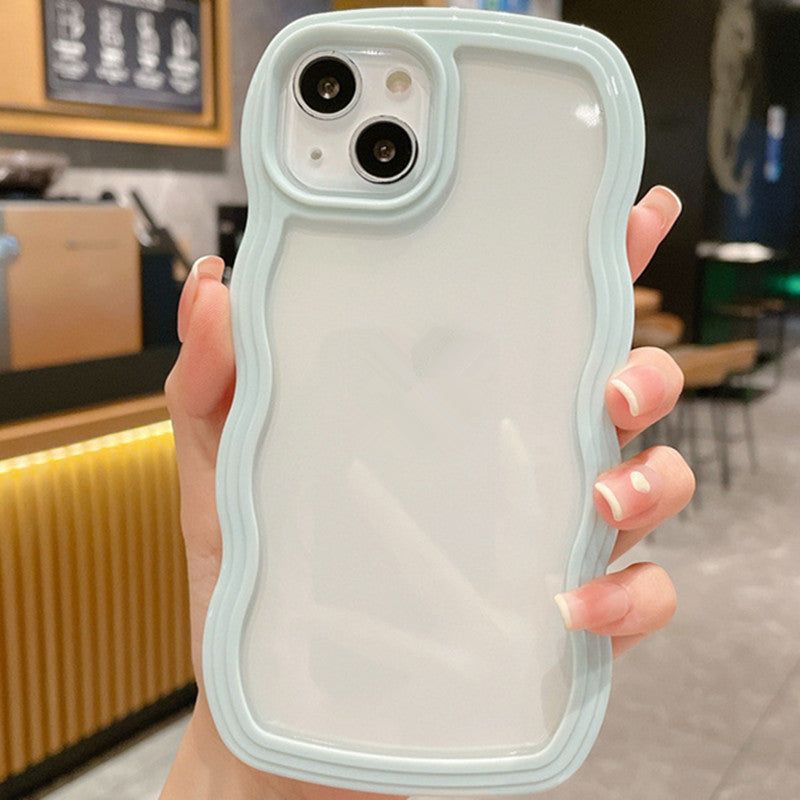 Wave Border Solid Color TPU Phone Case for iPhone Models