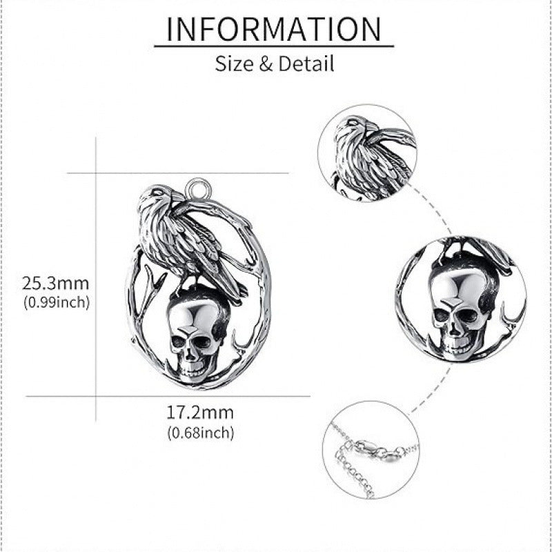 Creative Retro Skull Pendant Necklace Halloween Jewelry Gothic Costume Accessory