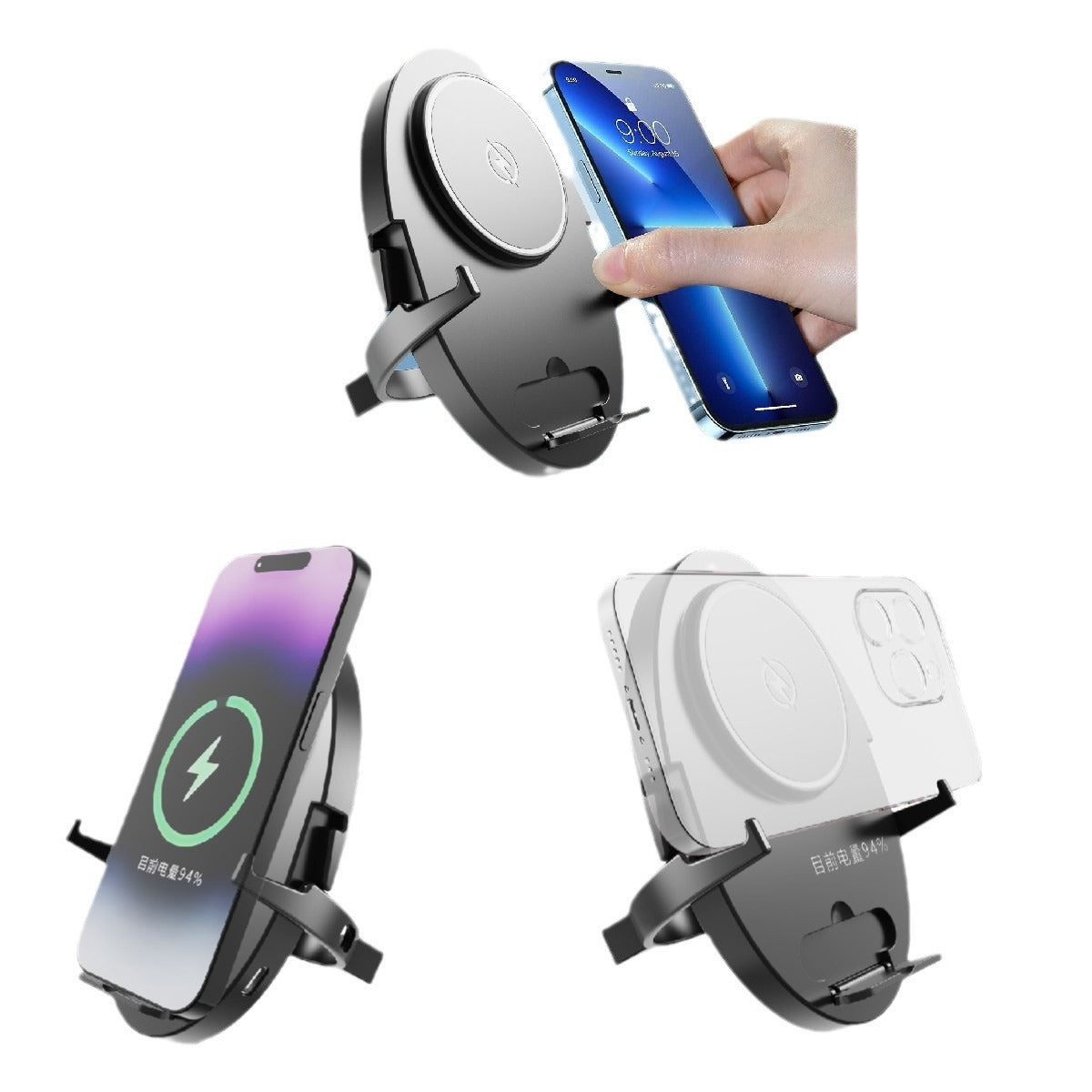 15W Fast Wireless Charging Stand Folding Phone Holder for iPhone Samsung