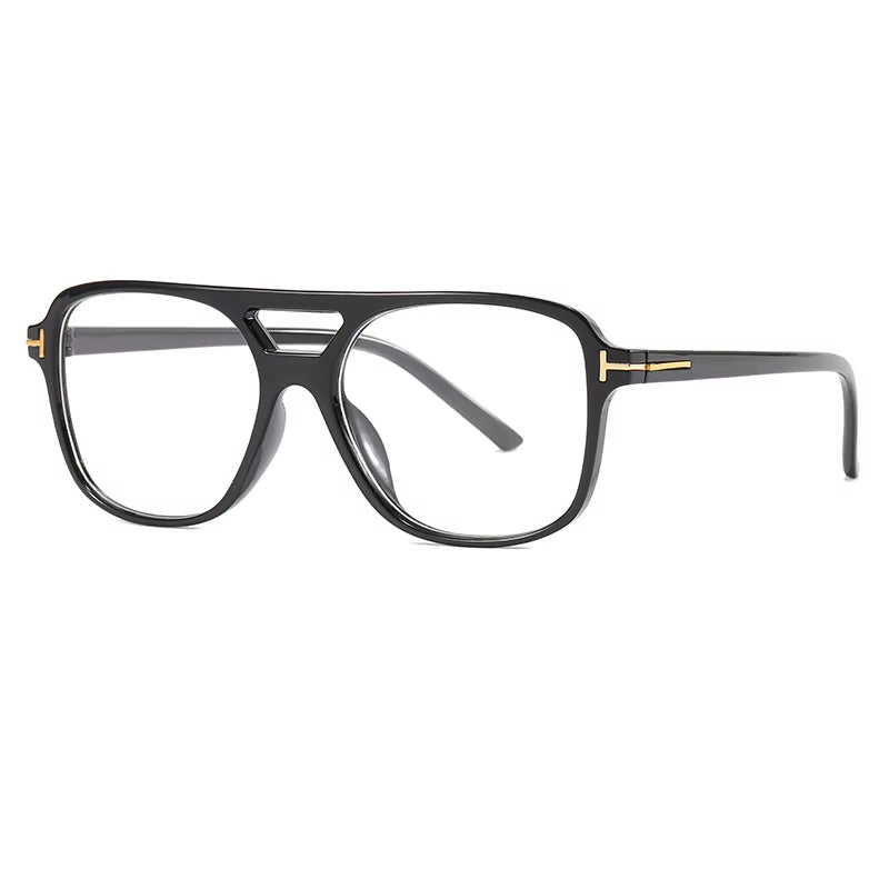 Women Pilot Sunglasses Oversized Clear Lens Double Bridge UV400 - Free Shipping