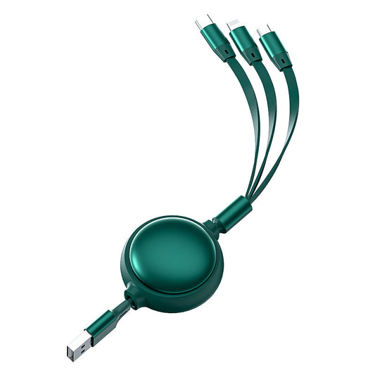 3 In 1 USB Cable Micro USB Type C Retractable 2.4A Charger
