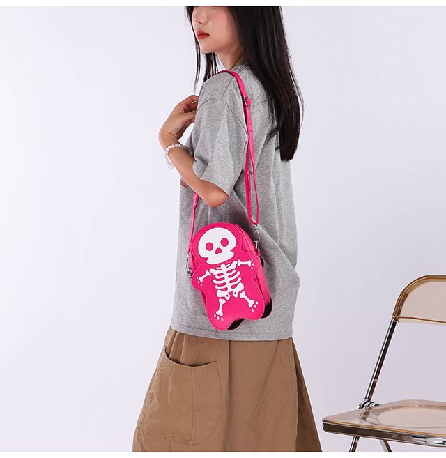 Halloween Spooky Skull Shoulder Bag Crossbody Purse for Women Small Phone Daily