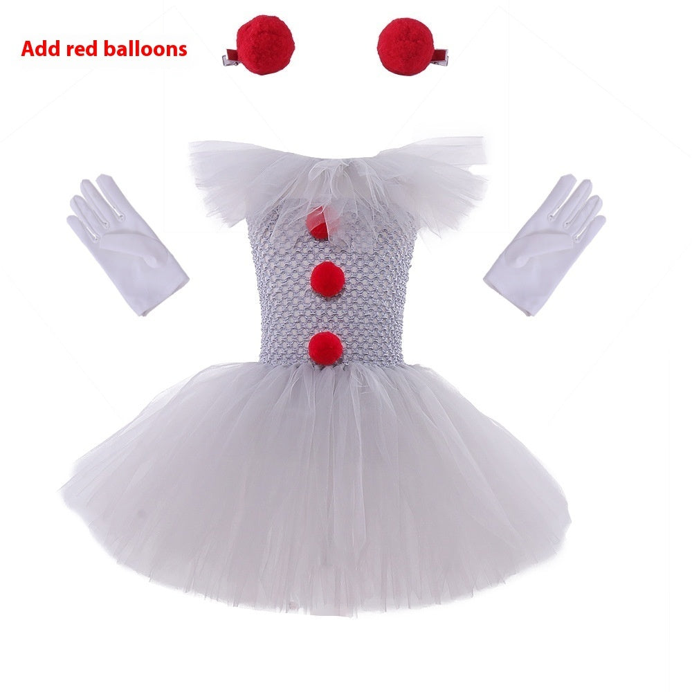 Girls Halloween Princess Dress Costume Mesh Outfit Children’s Party Cosplay Set