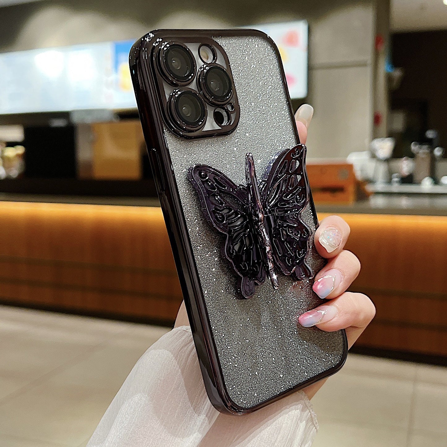 Hollow Butterfly Phone Case Gradient Transparent Cover