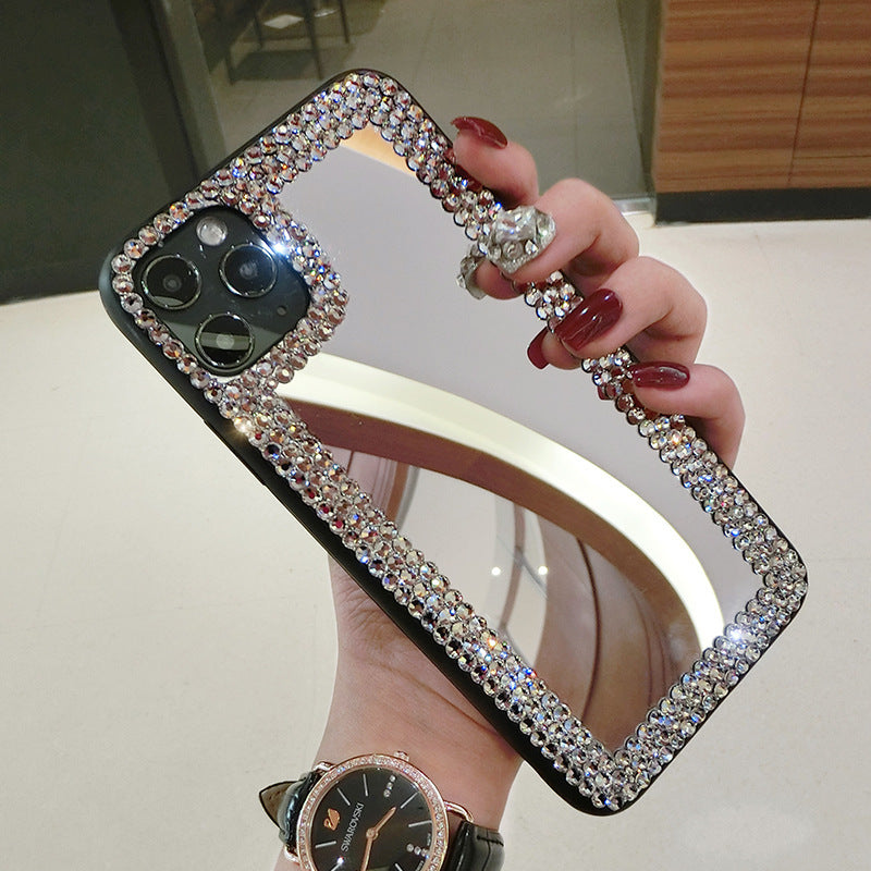 Rhinestone Encrusted Silicone Case for iPhone Drop Resistant