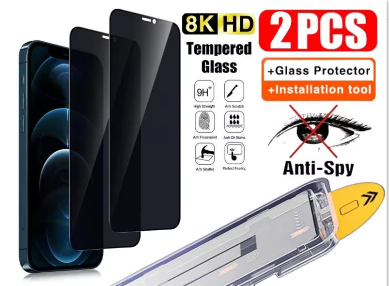 Dust Free Privacy Tempered Glass Full Screen Protector HD