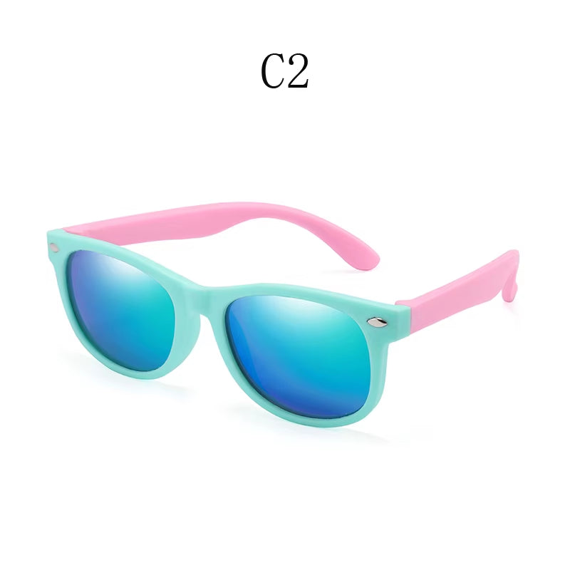 Children Polarized Sunglasses Boys Girls Silicone Frame – Free Shipping W/ Case