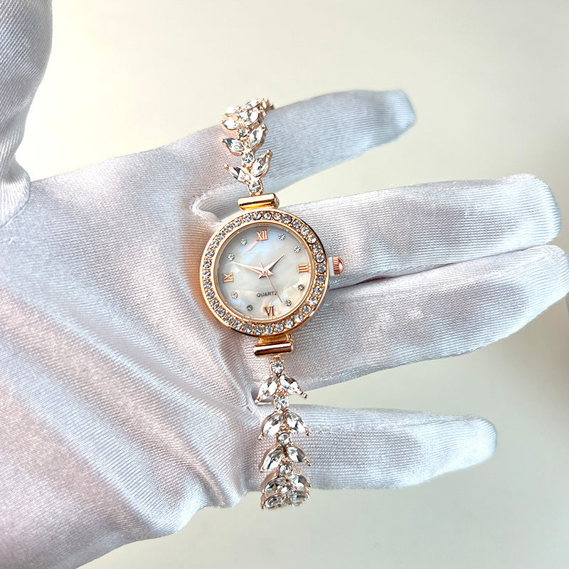 Affordable Diamond Embedded Adjustable Bracelet Quartz Watch