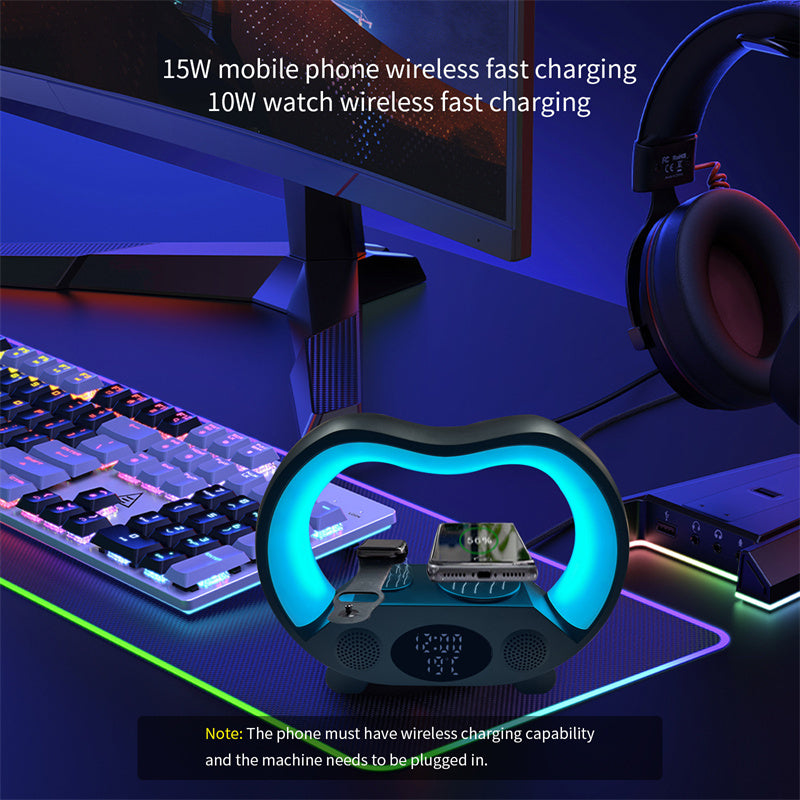 6 In 1 Smart Ambience LED Table Lamp With Wireless Charger