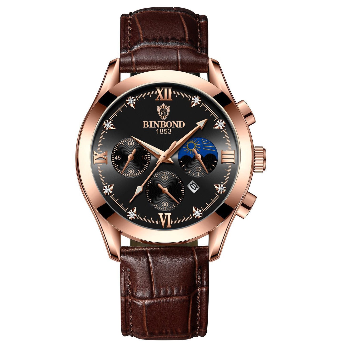 Men’s Leather Strap Luminous Calendar Watch – Waterproof Fashion Styles