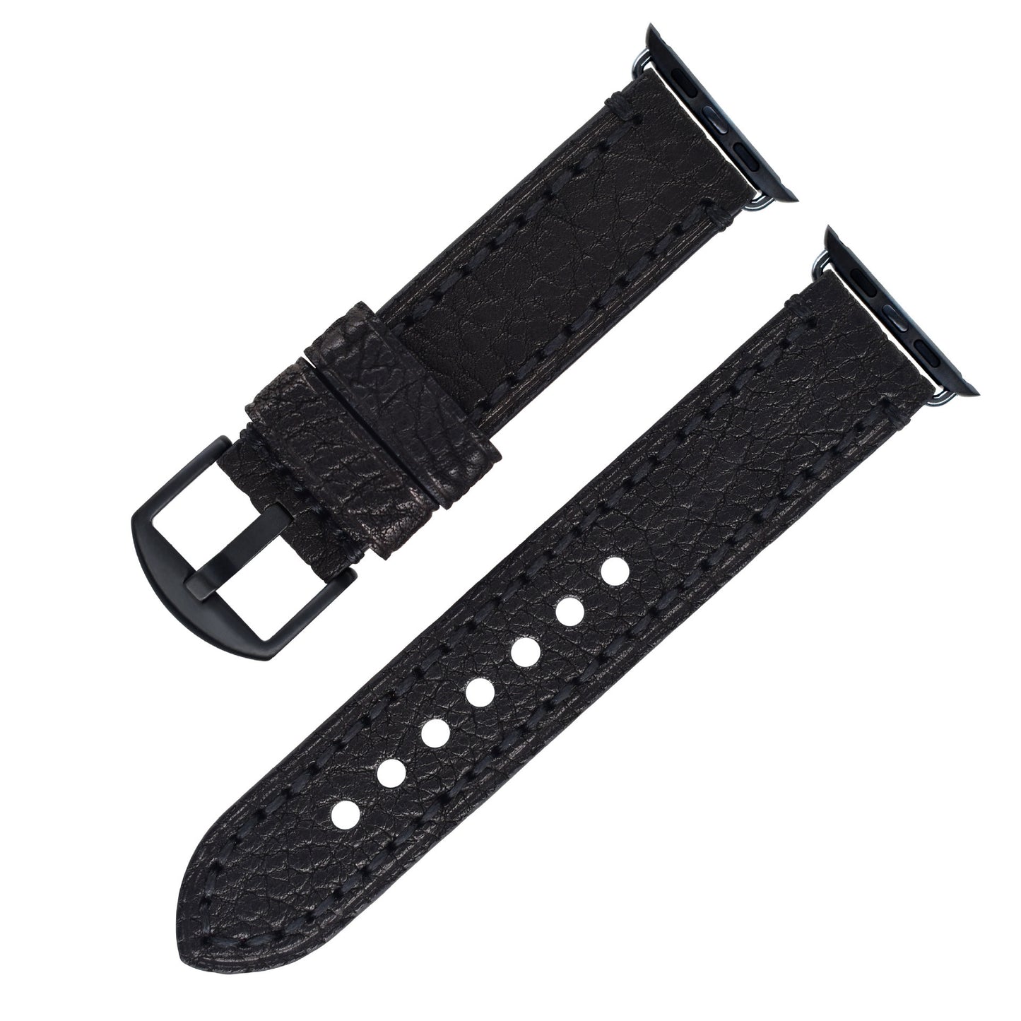 Casual Top Layer Cow Leather Watch Strap With Metal Buckles