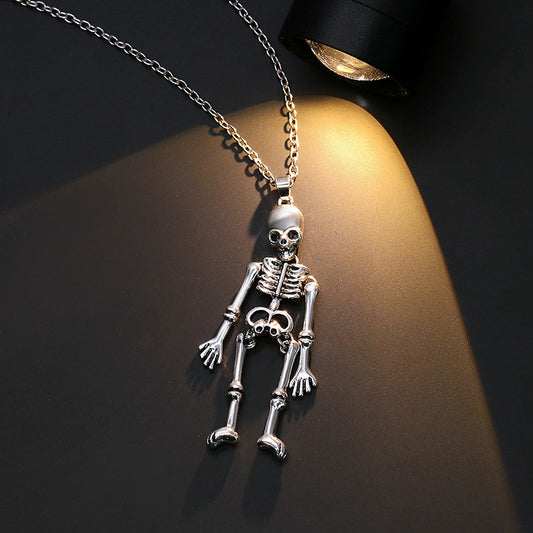 Halloween Ghost Festival Pendant Necklace Skull Bat Pumpkin Head Vintage Jewelry