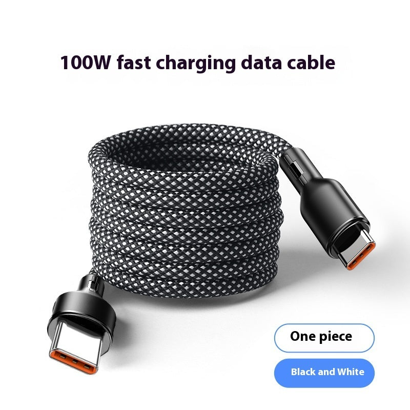 Magnetic Data Cable 1 To 2m Black For Lightning Type C