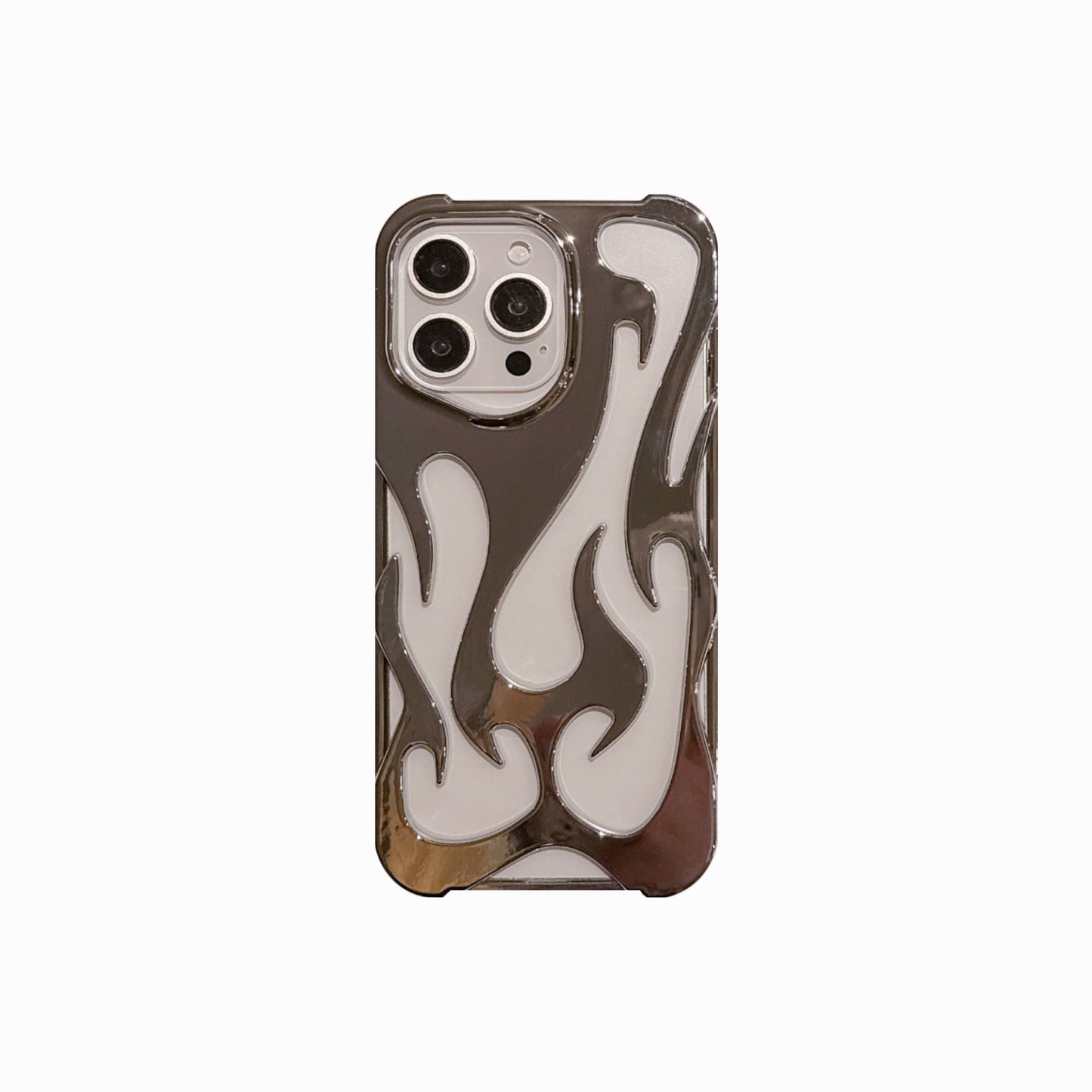 Electroplating Hollow Flame Pattern Phone Case Soft Shell