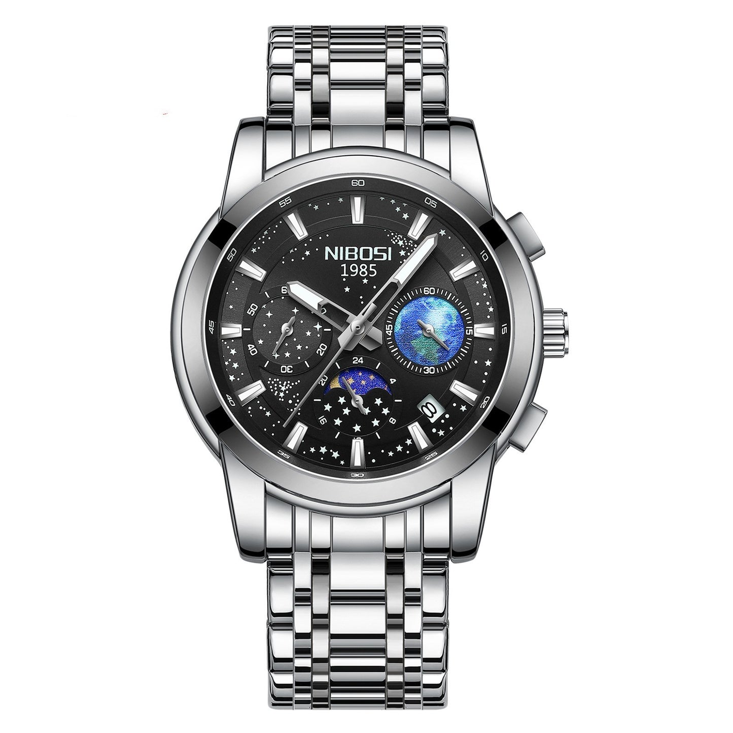 Men’s Stainless Steel Business Quartz Watch with Steel Belt – Multi-Color Styles