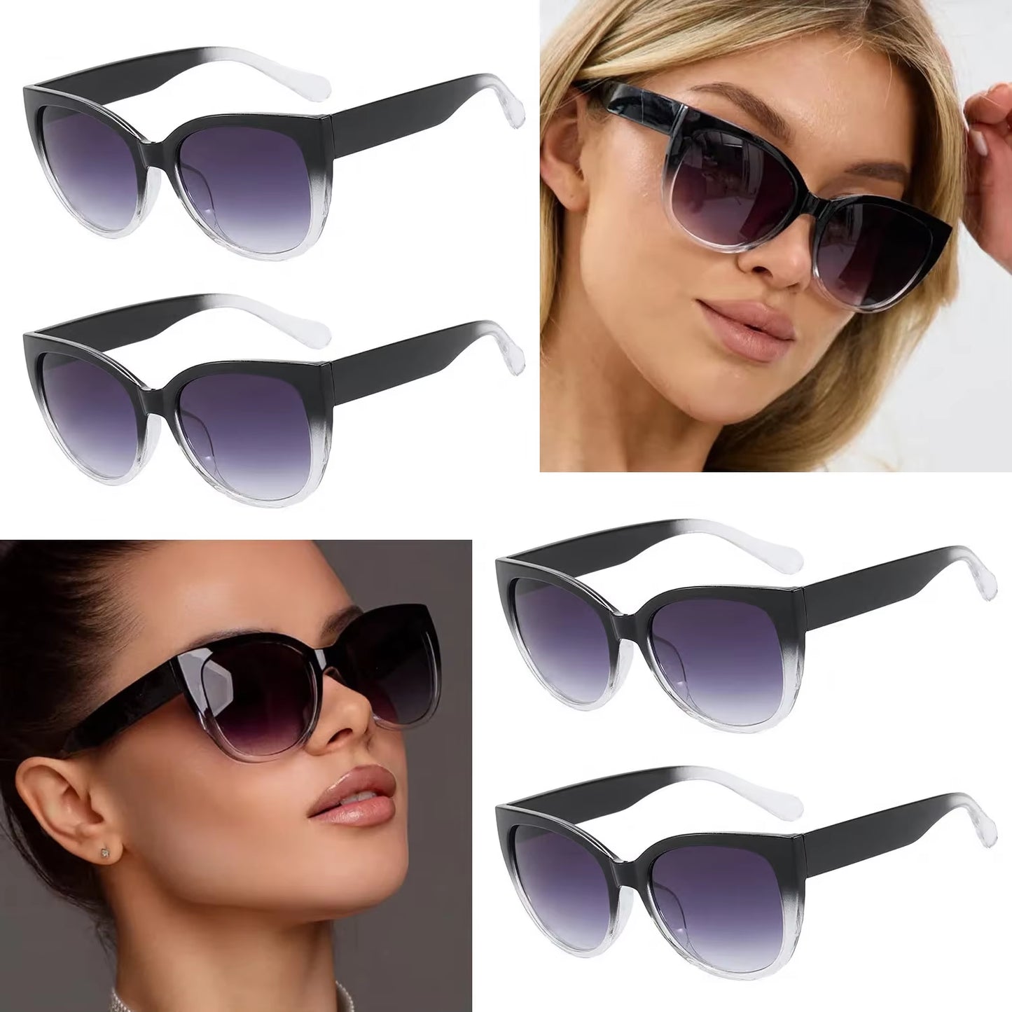 Cat Eye Sunglasses for Women Gradient UV400 Shades –Free Shipping, Case Included