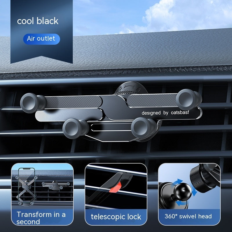 Invisible Alloy Onboard Car Holder Bracket Air Outlet