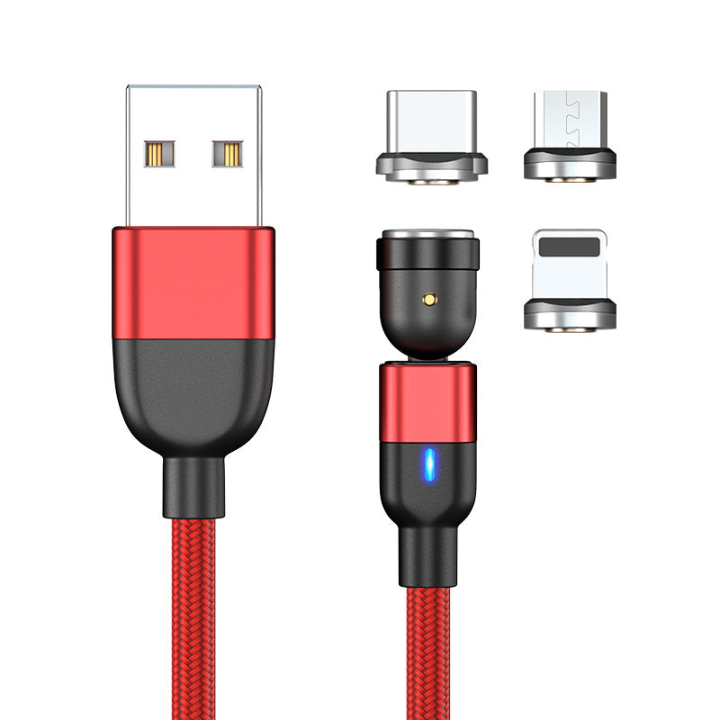 Magnetic Three In One Rotating Charging Cable Usb Type C