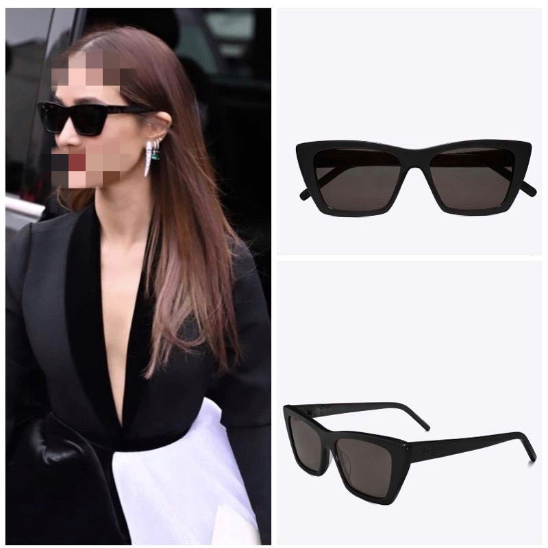 Black Gray INS Cat Eye Sunglasses for Women - Retro UV400 AC Lens Frame
