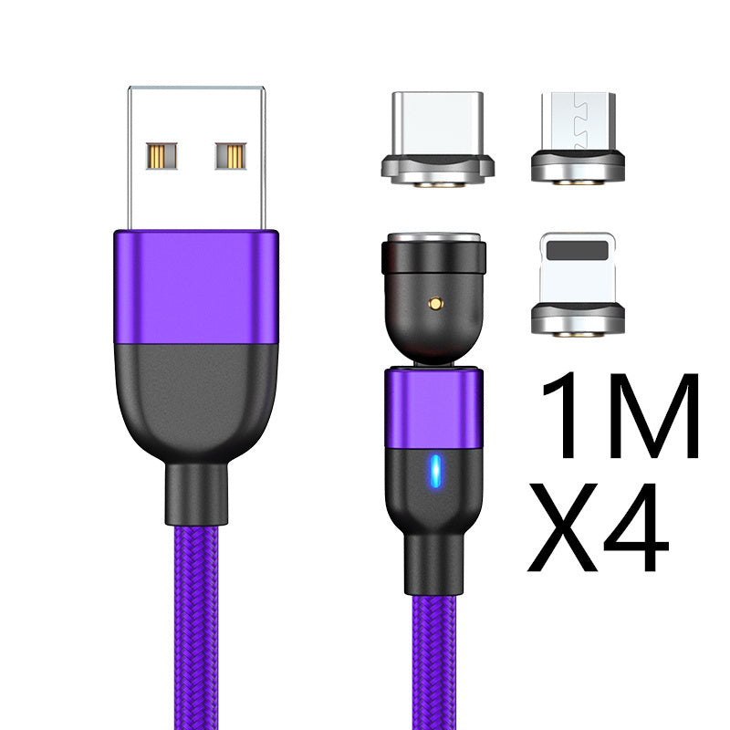 Magnetic Three In One Rotating Charging Cable Usb Type C