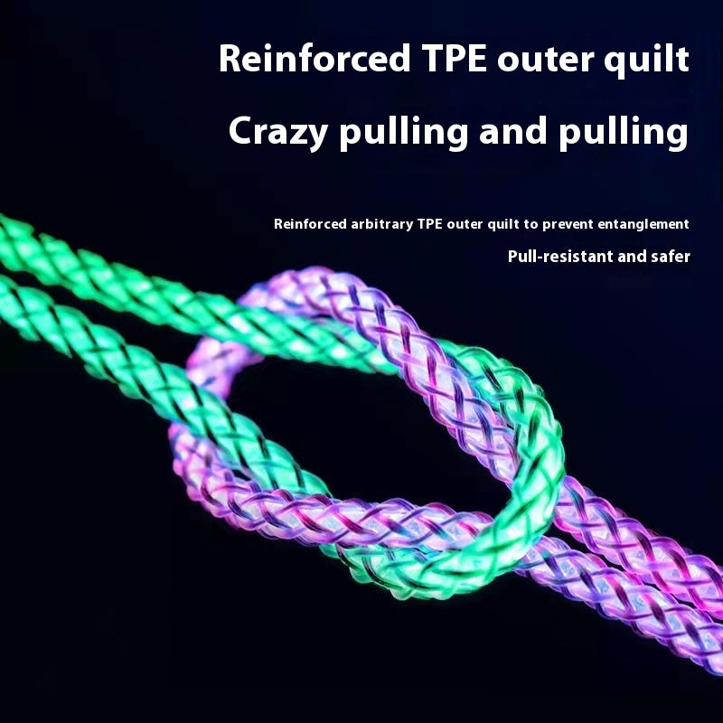 RGB Three In One Luminous Fast Charging Cable 66W USB C