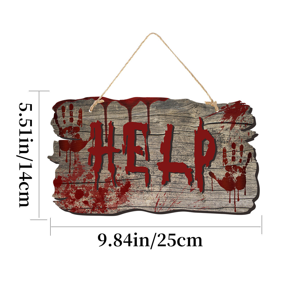 Halloween Doorplate Decoration Imitation Wood Grain Haunted House Wall Sign