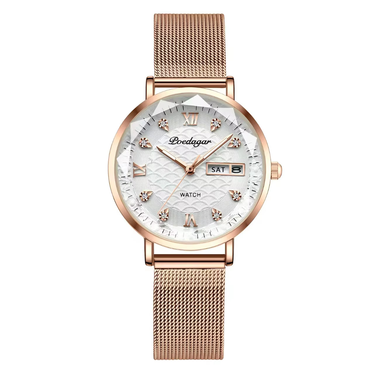 Watch Women New Fashion Luxury Stainless Steel Wristwatch Bracelet Simple Rose Gold Waterproof Luminous Ladies Watches