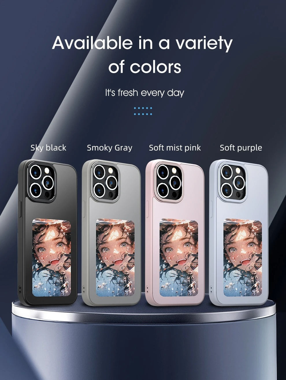 Color Ink Screen NFC Case For iPhone 14 13 Pro Gray