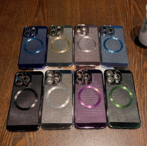 Purple Electroplating Mesh Case Heat Dissipation Magnetic