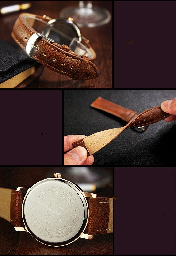 Roman Scale Waterproof Luminous Men’s Watch – Black/Brown Strap Color Options