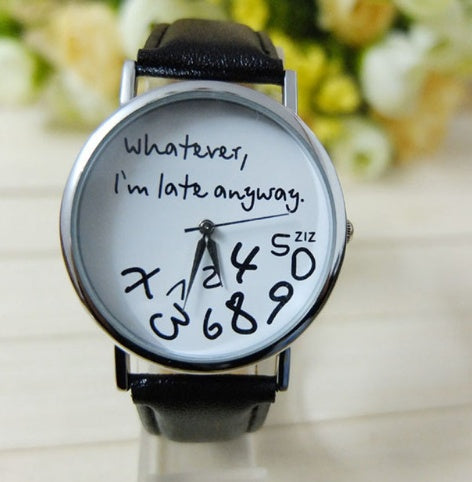 Elegant Womens Quartz Watch With PU Strap Round Dial