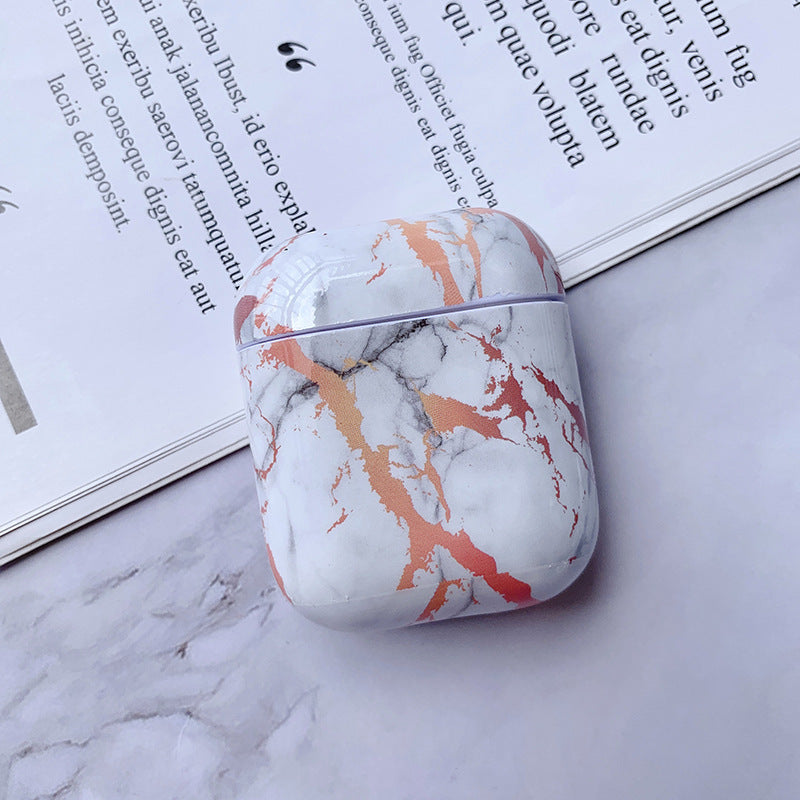 White Marble AirPods Case Compatible Apple Earphones