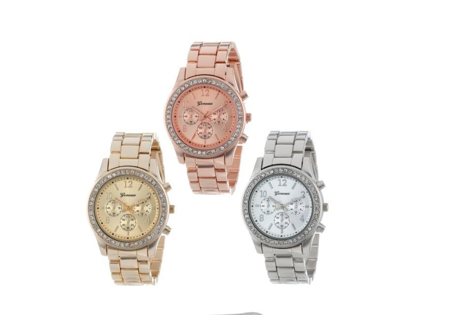 Diamond Bracelet Watch Stainless Steel Belt Geneva Alloy
