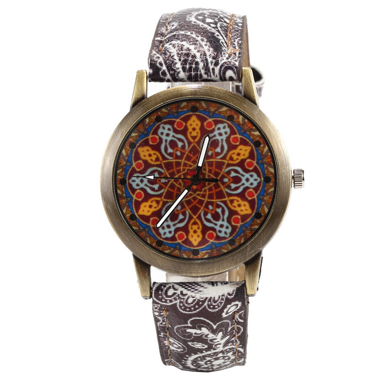 Creative Kaleidoscope Fashion Quartz Watch With PU Strap