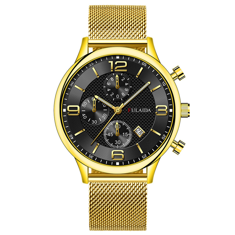 Men’s Mesh Strap Calendar Quartz Casual Watch – All-Match Styles & Colors