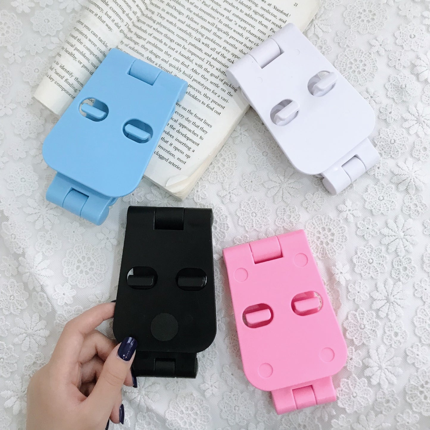 ABS Plastic Folding Mobile Phone Stand Portable Holder 80mm